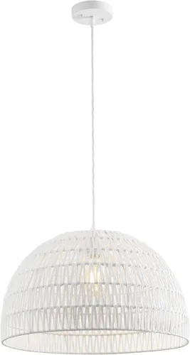 Miniatura 24 de JONATHAN Y Lámpara colgante LED de cuerda tejida bohemia moderna gris de 20 pulgadas, lámpara de techo de cúpula ajustable para isla de cocina