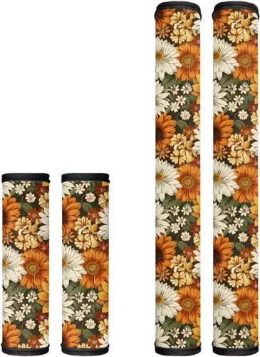 Miniatura 11 de Juego de 4 fundas protectoras de repuesto para manija de puerta de refrigerador con temática de té de la tarde para microondas, horno, refrigerador