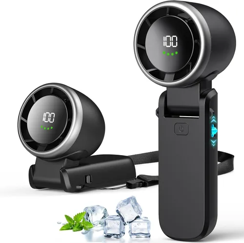 Miniatura 9 de Ventilador turbo de mano portátil, ventilador de mano personal recargable de alta velocidad de 5200 mAh, mini ventiladores portátiles con tecnología