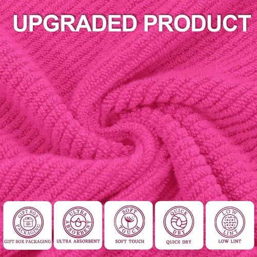 Miniatura 16 de VOOVA & MOVAS Toallas de mano blancas - 100% algodón Ligeras Gruesas Secado rápido Suaves Absorbentes, paquete de 4 piezas grandes de 18