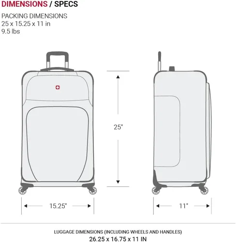 Miniatura 6 de SwissGear - Equipaje suave expandible Sion con ruedas, Peltre