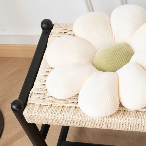 Miniatura 5 de Banco de madera maciza para entrada con almacenamiento para zapatos, diseño rústico en roble y tejido, 39.4 pulgadas de largo, asiento para sala