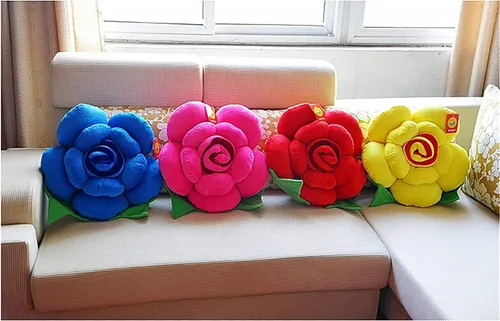 Miniatura 6 de Cojín de asiento de flores, cojines de suelo, cojines para muebles de patio, cojines de almohada (11.8 in, azul)