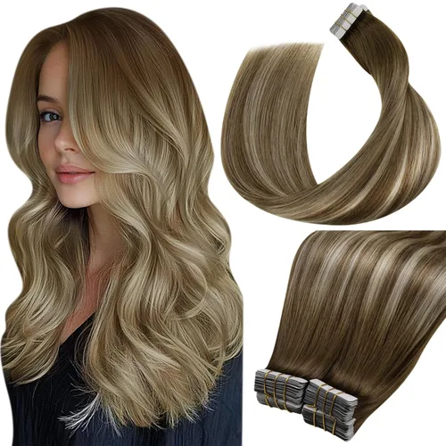 Miniatura 70 de LaaVoo - Extensiones de cabello humano Remy adhesivas con cinta invisible, cabello negro natural, extensiones de cabello para mujeres de color, 20