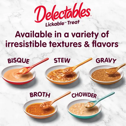 Miniatura 7 de Delectables Lickable Treat Stew Wet Cat Treats - Paquete variado de golosinas para gatos, hidratante, sin granos, sin rellenos, sin subproductos