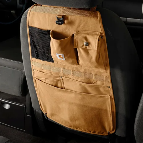 Miniatura 6 de Carhartt Organizador universal de nailon para respaldo de asiento de automóvil, organización para trabajo y niños, color negro
