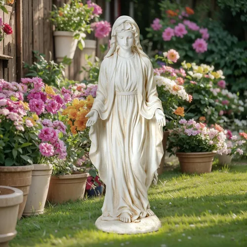 Miniatura 4 de LuxenHome - Estatua de Virgen María para exteriores, estatua religiosa de jardín de 30 pulgadas, estatua de la Santísima Madre al aire libre