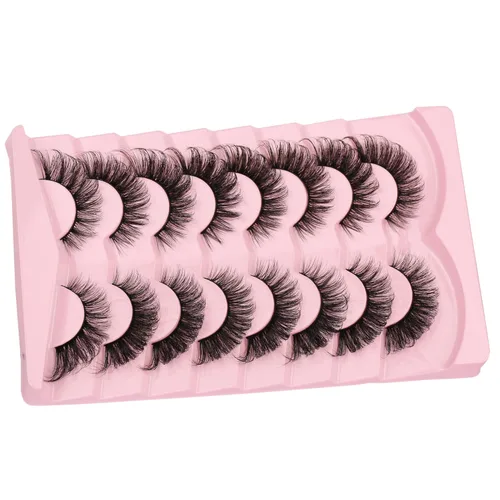 Miniatura 7 de Pestañas postizas de ojo de gato, aspecto natural, pestañas 3D de visón sintético, pestañas postizas de ojo de zorro, 8 pares