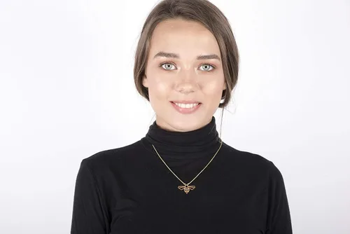 Miniatura 4 de La Menagerie Bee Gold Origami Jewelry - Collar de cadena geométrica de oro - Collar de oro chapado de 18 quilates para mujeres y niñas - Elegante