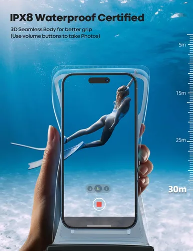 Miniatura 2 de Lamicall 2 piezas de bolsa impermeable para teléfono flotante - [Diseño suave 3D sin costuras] Funda impermeable IPX8 para teléfono celular