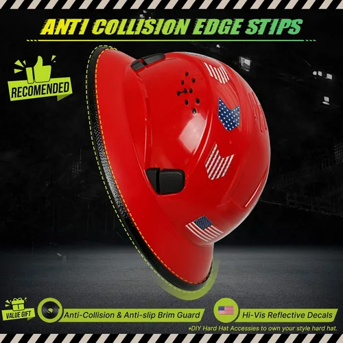 Miniatura 5 de Cascos De Construcción de ala completa Cascos de seguridad aprobados por OSHA con visera transparente - Casco de seguridad de construcción ventilado