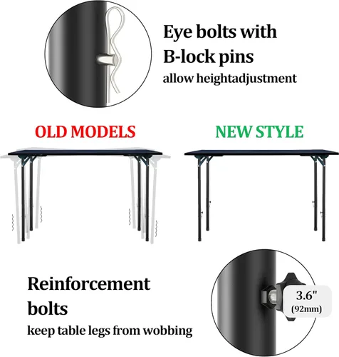 Miniatura 3 de Elevadores de mesa plegables para patas rectas o dobladas, extensiones duraderas de patas de mesa, 2 niveles/alturas, extensores de patas de mesa