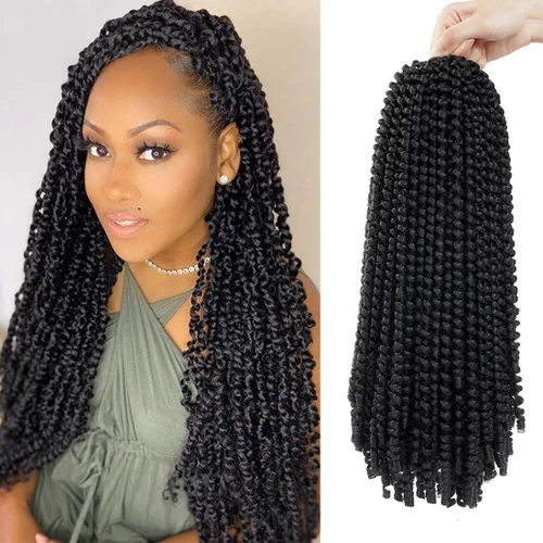 Miniatura 43 de Beyond Beauty Cabello de Ganchillo Spring Twist 90 hebras 8 pulgadas Spring Twists Esponjosas Trenzado, Trenzas de Ganchillo Spring Twist Bomb Twist