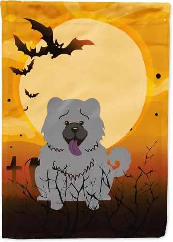 Miniatura 238 de Caroline's Treasures BB4307GF - Bandera de Halloween Airedale para jardín, bandera decorativa para patio exterior, obras de arte de patio, macizos