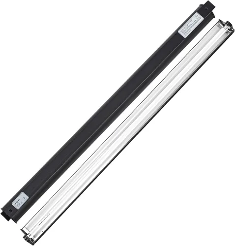 REPTI ZOO Kit combinado de iluminación para reptiles T5 HO UVB de 39 W, campana de terrario de reptil de 34 pulgadas, con reflector curvado