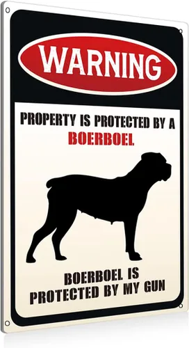 Miniatura 6 de BEASTZHENG Letreros de metal divertidos de advertencia de perro para decoración de pared, propiedad está protegida por un beagle está protegido por
