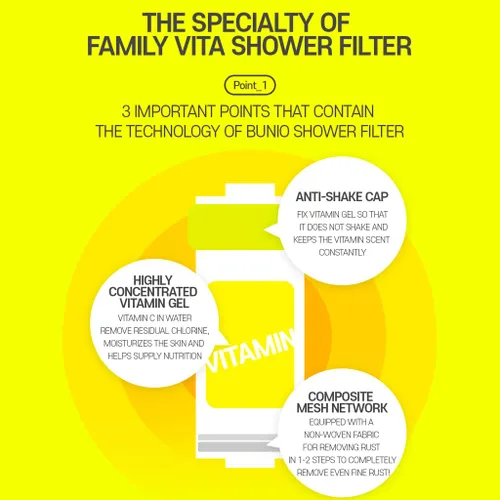 Miniatura 3 de BU:NiO Family - Filtro de ducha con vitamina C de 5.29 onzas, filtro de cabezal de ducha perfumado con aroma, suavizante de agua dura, removedor