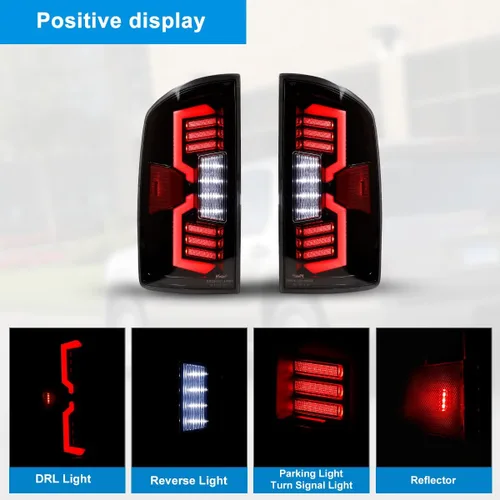Miniatura 3 de ROXX Luces traseras LED completas compatibles con Dodge Ram 1500 2002-2006, Dodge Ram 2500 3500 2003-2006, conjunto de luces traseras de lente