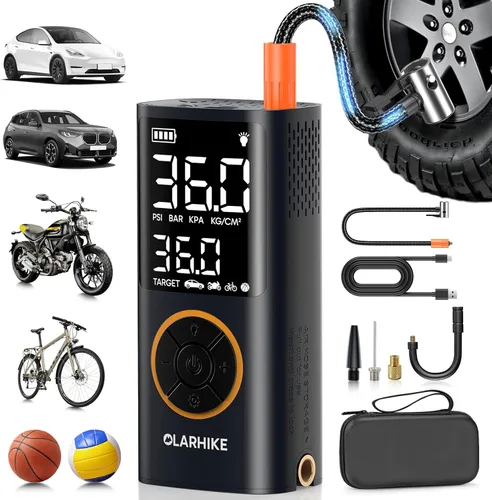 Miniatura 18 de OlarHike Tire Inflator Portable Air Compressor, USB-A & Power Bank,Smart Dual Hose System, Auto Air Comprassor for Car Tires, Balls,Bike