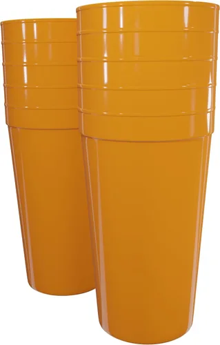 Miniatura 71 de PartyPrints Paquete de 100 vasos de plástico en blanco reutilizables de 10 a 12 onzas, vasos de estadio a granel, sin BPA, aptos para lavavajillas