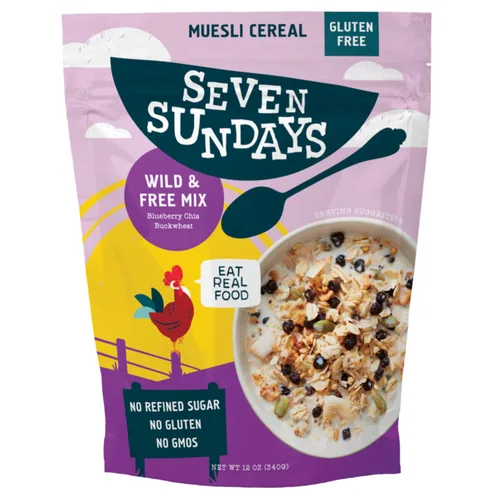 Miniatura 16 de Seven Sundays Farmers Market - Cereal orgánico Muesli de grosella y almendra, bolsa de 12 onzas, certificado sin gluten, sin OMG, sin azúcar