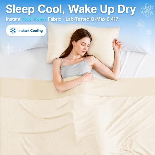 Miniatura 2 de Degrees of Comfort - Manta de enfriamiento tamaño Queen, mantas de verano para personas que duermen con calor, Q-Max>0.4 Fibra fresca, ropa de cama
