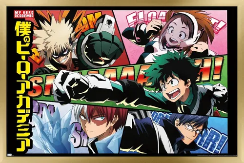 Miniatura 15 de Trends International My Hero Academia - Póster de pared de cómic, 14.72 x 22.37 pulgadas, versión enmarcada de madera de granero
