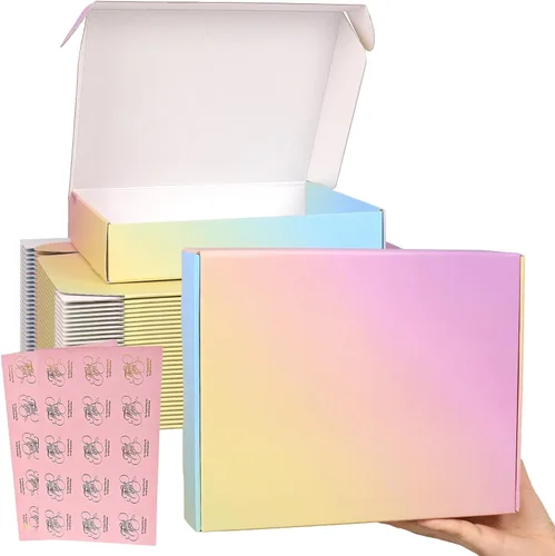 Miniatura 16 de Cajas de envío pequeñas, 6x4x2 pulgadas, paquete de 15 cajas de embalaje de cartón coloridas, cajas de correo para embalaje de pequeñas empresas