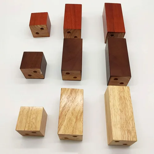 Miniatura 6 de Muebles de madera maciza de roble con patas elevadas, mesa de sofá y patas de silla, patas de gabinete, patas de bloque de madera, 3