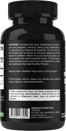 Miniatura 9 de Vitabod Aceite de semilla de calabaza prensado en frío, 3000 mg por porción, 180 cápsulas blandas, sin OMG y sin gluten