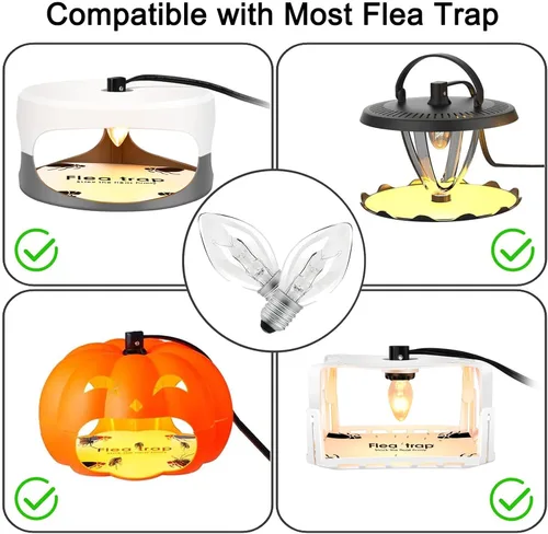 Miniatura 6 de Bombillas originales para trampa de pulgas, paquete de 10 bombillas de repuesto de 7 W para trampa de pulgas dentro de tu hogar, aptas para niños