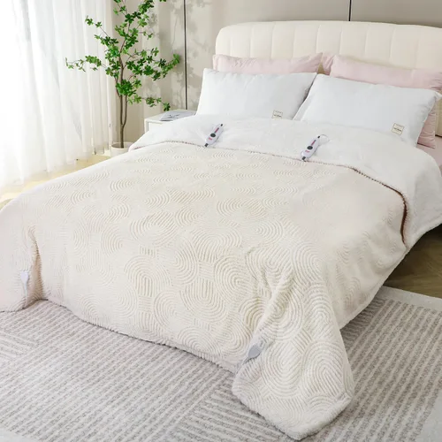 Miniatura 8 de Manta Térmica Eléctrica de Sofá - 50" x 60" Manta Térmica de Jacquard Suave y Acogedora con 4 Niveles de Calor y 4 Horas de Apagado Automático