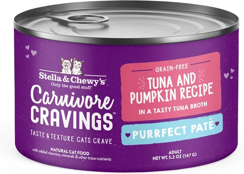 Miniatura 30 de Stella & Chewy's Carnivore Cravings Purrfect Paté - Alimento húmedo prémium sin granos para gatos, receta de atún y calabaza, alto en proteínas