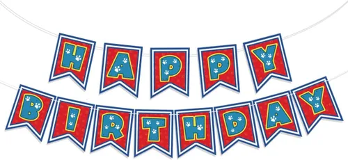 Miniatura 16 de Cartel de feliz cumpleaños de perro azul con estampado de pata de perro, decoración de fiesta de cumpleaños de perro, fiesta temática de baby