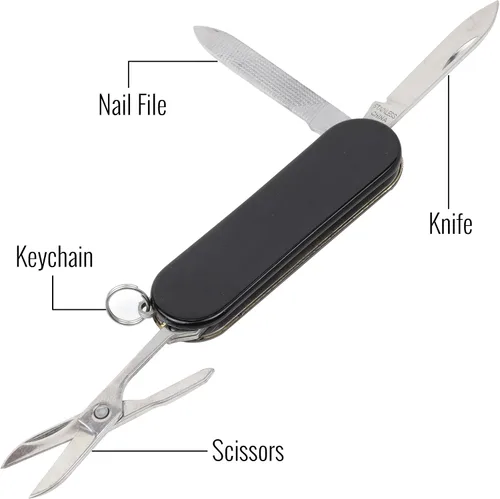 Miniatura 2 de ASR Outdoor Cuchillo de bolsillo pequeño EDC multifuncional, herramienta 3 en 1, negro