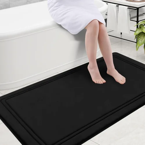 Miniatura 26 de Grandaily Alfombra de baño de espuma viscoelástica de 24 x 16 pulgadas, ultrasuave, antideslizante y absorbente, lavable a máquina, cómoda alfombra