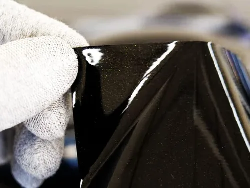 Miniatura 4 de Rwraps - Rollo de película de vinilo metálico brillante para automóvil, con tecnología de liberación de aire, 5 x 1 pies, color negro