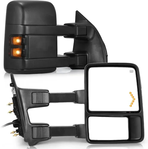 Miniatura 12 de YITAMOTOR Espejos de remolque compatibles con Ford F250 F350 F450 F550 Super Duty 2008-2016, señal de giro LED con calefacción eléctrica, manual