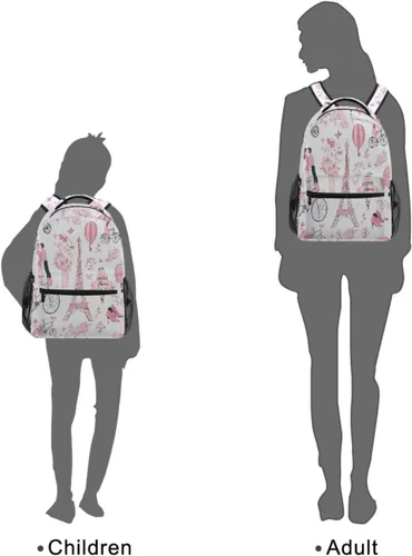 Miniatura 9 de Mochila de San Valentín, París, Torre Eiffel, para adultos, mochila escolar casual, bolsa universitaria de viaje, con cremallera, mochila de color3