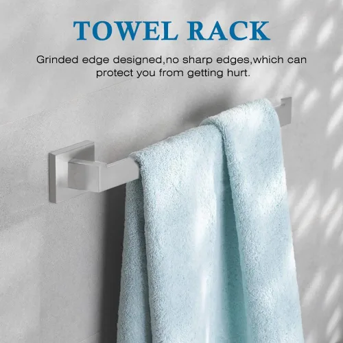 Miniatura 4 de Juego de accesorios de baño de 4 piezas, juegos de toalleros, incluye toallero, soporte para papel higiénico, gancho para toallas, kit de accesorios