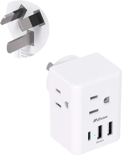 Miniatura 8 de Adaptador de enchufe de viaje para Suiza, adaptador de enchufe suizo con 3 tomacorrientes, 3 puertos de carga USB (1 USB C), adaptador de corriente