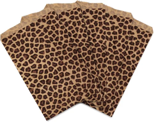 Miniatura 5 de Ikee Design 200 unidades de papel de 4 x 6 pulgadas con estampado liso o bolsas de estraza estampadas para dulces, galletas, mercancía, recuerdos