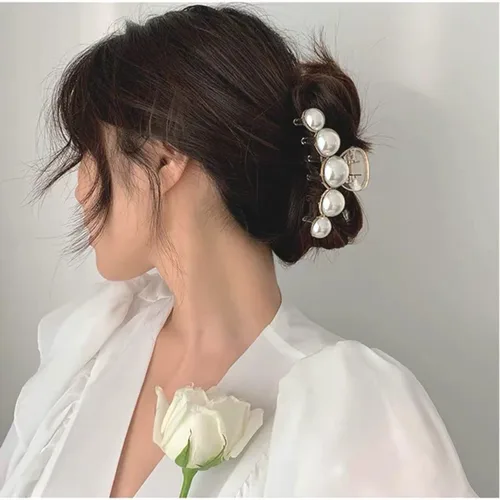 Miniatura 3 de Mehayi 4 pinzas grandes de perlas para el cabello para mujeres y niñas, pinzas de pasador para cabello grueso y delgado, accesorios de moda