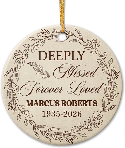 Miniatura 21 de Adorno de cerámica personalizado con texto en inglés "A Piece of My Heart is in Heaven" para Navidad 2026, adorno cardenal rojo conmemorativo