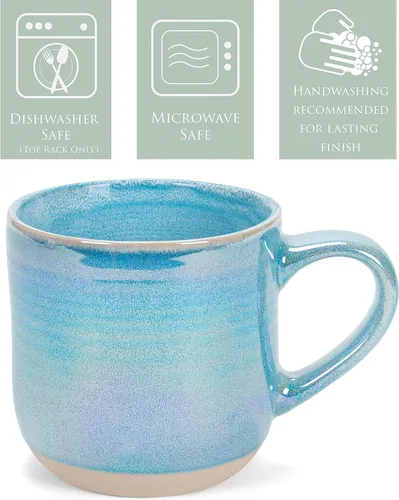Miniatura 4 de Elanze Designs Taza de café de cerámica con esmalte reactivo brillante de gran tamaño, 500 ml, para uso diario en la cocina, de cerámica de grado