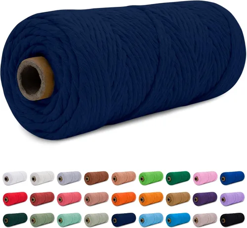 Miniatura 33 de CAMAL Cordón de macramé de 0.157 in x 109 yardas (328.1 ft), cuerda de algodón de color para tejer, manualidades, colgar en la pared, proyectos
