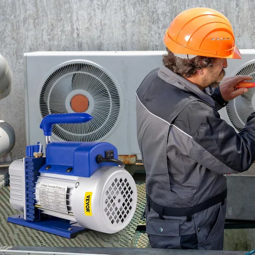 Miniatura 8 de VEVOR 3CFM 1/4HP Bomba de vacío de aire de una sola etapa HVAC R134a R12 R22 R410a Kit de refrigeración para A/C. Juego de manómetros de colector AC