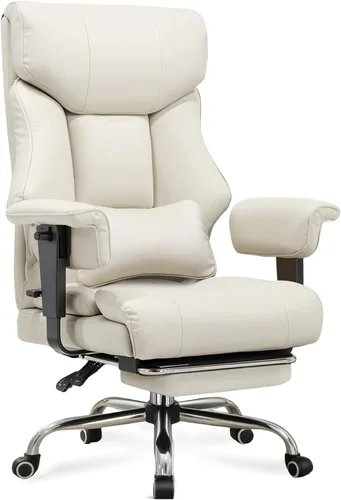 GTPLAYER Silla de juegos grande y alta de 400 libras, silla de oficina resistente con reposapiés y cojín ergonómico de resorte de bolsillo, soporte