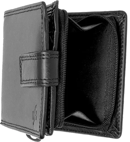 Miniatura 5 de STARHIDE Cartera de cuero real con cierre RFID para hombre 1180