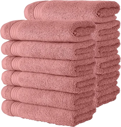 Miniatura 41 de Classic Turkish Towels CTT - Juego de 12 paños de primera calidad, 100% algodón turco, altamente absorbentes y de secado rápido, toallas faciales